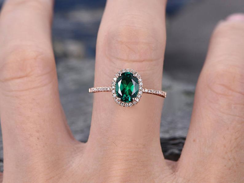 Emerald Diamond Engagement Ring | Autumn and May